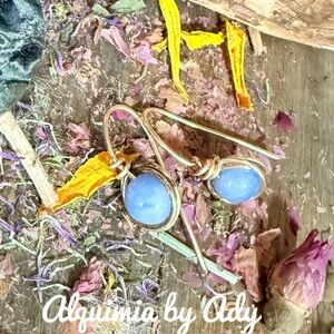 Alquimia Blue and gold Artisanal Earrings